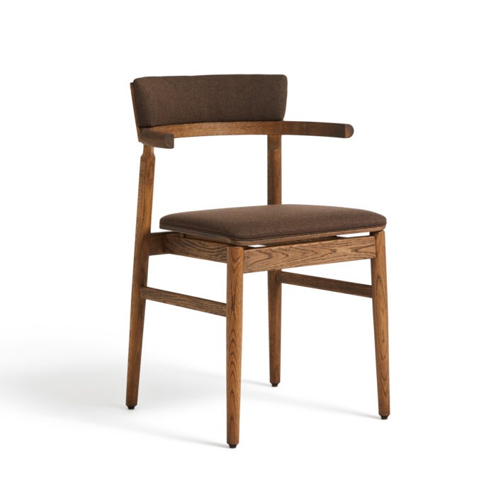 SIBBA | SPISESTOL | EG - Eg | Mørk, Stof / Brun