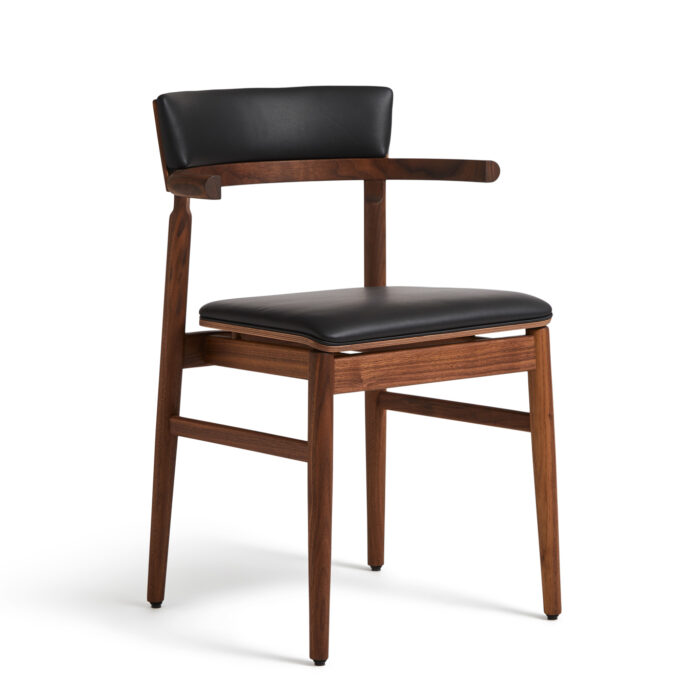 SIBBA | SPISESTOL | VALNØD - Læder / Sort